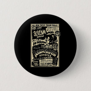 Badge Rond 5 Cm Monstre de film d'horreur Momie Dracula Loup-garou