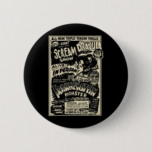 Badge Rond 5 Cm Monstre de film d'horreur Momie Dracula Loup-garou