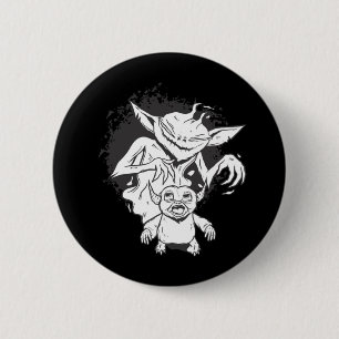Badge Rond 5 Cm Monstre d'Halloween avec création Déplaisante
