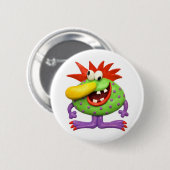 Badge Rond 5 Cm Monstre jaune de nez (Devant & derrière)