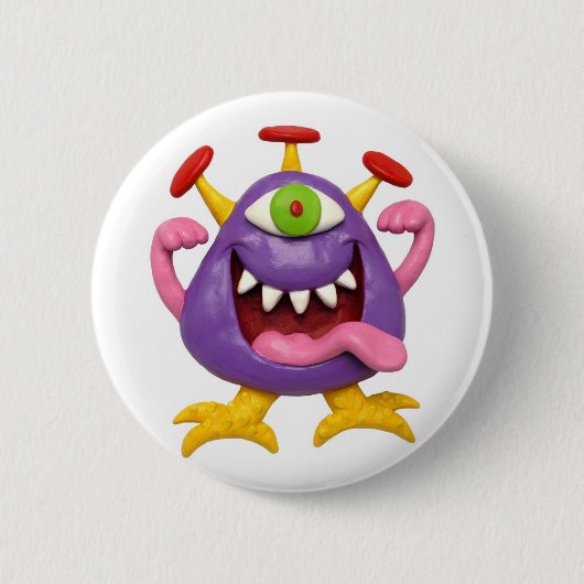 Badge Rond 5 Cm Monstre pourpre (Devant)