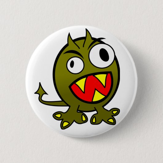 Badge Rond 5 Cm Monstre vert fâché (Devant)