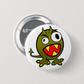 Badge Rond 5 Cm Monstre vert fâché (Devant & derrière)