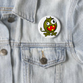Badge Rond 5 Cm Monstre vert fâché (En situation)