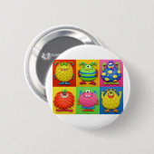 Badge Rond 5 Cm Monstres (Devant & derrière)