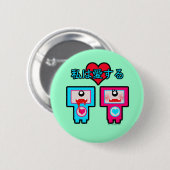 Badge Rond 5 Cm Monstres dans l'amour ! (Devant & derrière)