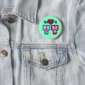 Badge Rond 5 Cm Monstres dans l'amour ! (En situation)