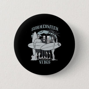 Badge Rond 5 Cm Monstres de surf Clic Vibes d'Halloween Graphique