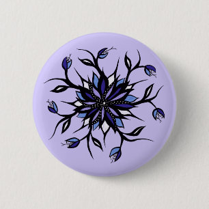 Badge Rond 5 Cm Monstres Et Dents De Mandala Floral Gothique