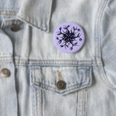 Badge Rond 5 Cm Monstres Et Dents De Mandala Floral Gothique (En situation)