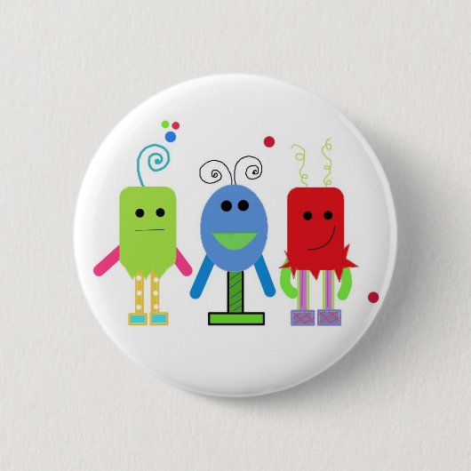 Badge Rond 5 Cm Monstres Idiots (Devant)