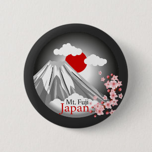 Badge Rond 5 Cm Mont Abstrait Fuji Japon