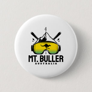 Badge Rond 5 Cm Mont Buller Australie Ski Ski rétro