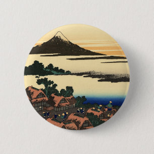 Badge Rond 5 Cm Mont Fuji Japon Coucher de soleil