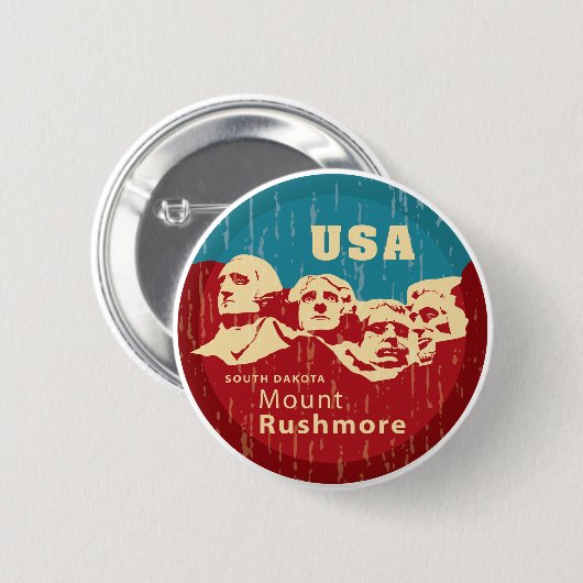Badge Rond 5 Cm Mont Rushmore (Devant & derrière)