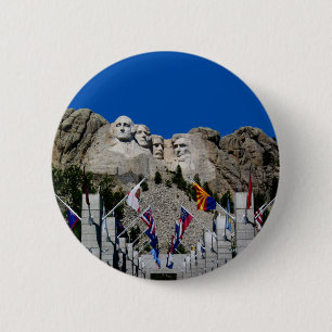 Badge Rond 5 Cm Mont Rushmore Sud Dakota Souvenir