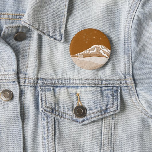 Badge Rond 5 Cm Mont Taranaki (En situation)