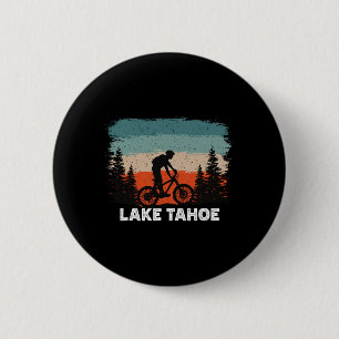 Badge Rond 5 Cm Montage à vélo du lac Tahoe au coucher du soleil R