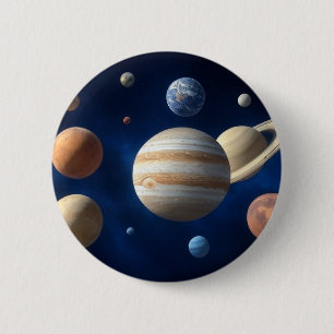 Badge Rond 5 Cm Montage d'un système solaire