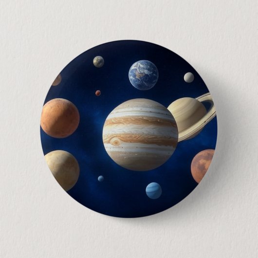 Badge Rond 5 Cm Montage d'un système solaire (Devant)