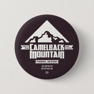 Badge Rond 5 Cm Montagne de Camelback (Sombre) - Bouton