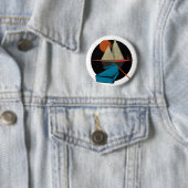 Badge Rond 5 Cm Montagne et étoiles (En situation)