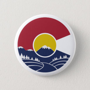 Badge Rond 5 Cm Montagne rocheuse le Colorado C