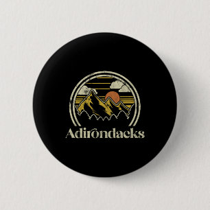 Badge Rond 5 Cm Montagnes Adirondacks New York Camp de randonnée v