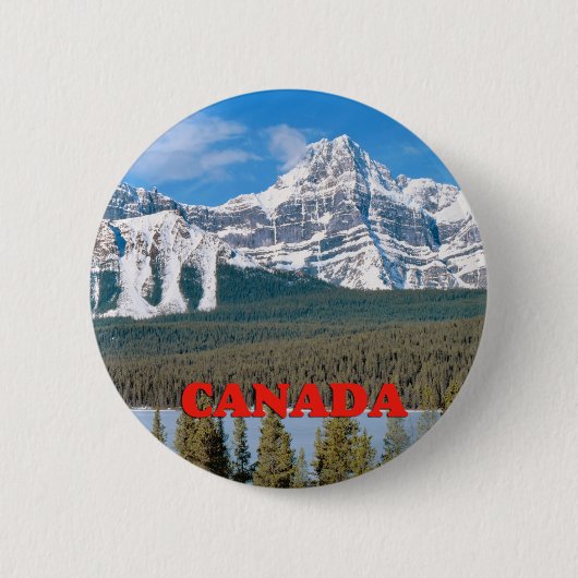 Badge Rond 5 Cm Montagnes rocheuses Canada (Devant)