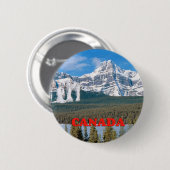 Badge Rond 5 Cm Montagnes rocheuses Canada (Devant & derrière)