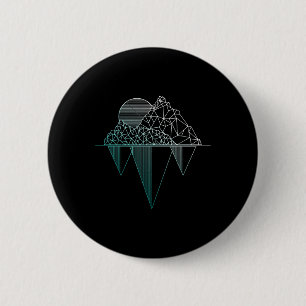 Badge Rond 5 Cm Montagnes Vintage Randonnée Camping Trekking Escal