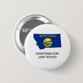 Badge Rond 5 Cm MONTANA POUR Jon Tester BUTTON DU Sénat (Devant & derrière)
