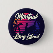 Badge Rond 5 Cm Montauk, Long Island (Devant)