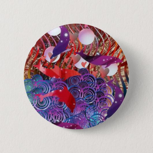 Badge Rond 5 Cm Monte des vagues (Devant)