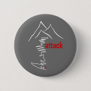 Badge Rond 5 Cm Montée en vélo, Attaque