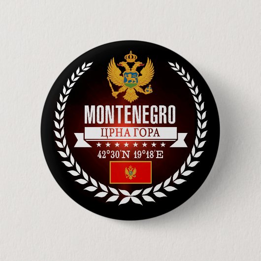 Badge Rond 5 Cm Monténégro (Devant)