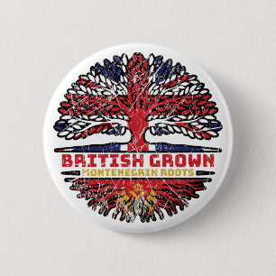 Badge Rond 5 Cm Monténégro Monténégro Drapeau britannique des raci