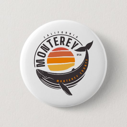 Badge Rond 5 Cm Monterey California Whale (Devant)