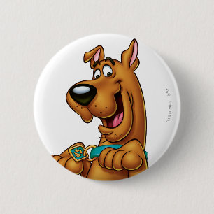 Badge Rond 5 Cm Montez les pattes de Scooby-Doo