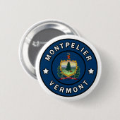 Badge Rond 5 Cm Montpelier Vermont (Devant & derrière)