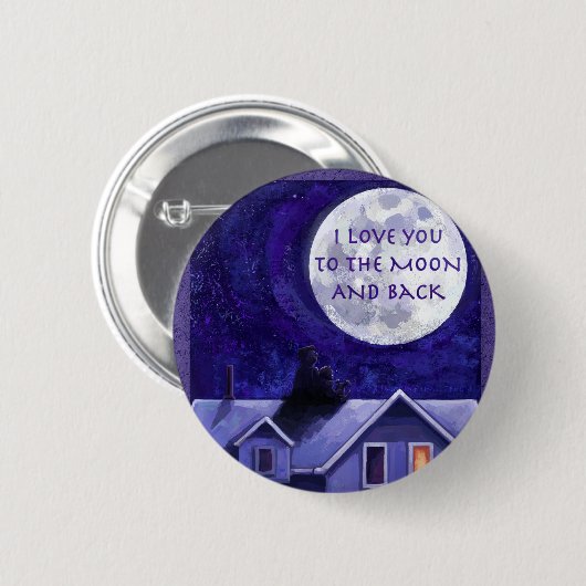 Badge Rond 5 Cm Montre Lune (Devant & derrière)