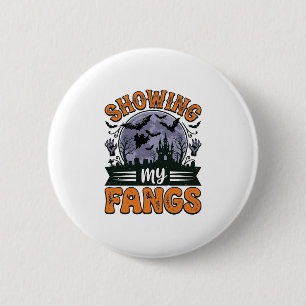 Badge Rond 5 Cm Montre mes crocs Vintage Halloween Vampire Shirt_1