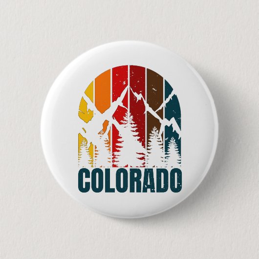 Badge Rond 5 Cm Monts du Colorado Rétro (Devant)