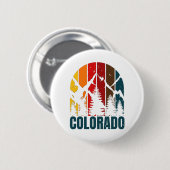 Badge Rond 5 Cm Monts du Colorado Rétro (Devant & derrière)