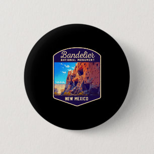 Badge Rond 5 Cm monument national de Bandelier au Nouveau-Mexique 