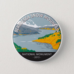 Badge Rond 5 Cm Monument national de la montagne de neige de Berry