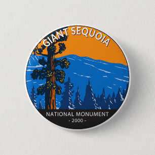 Badge Rond 5 Cm Monument national de Sequoia Californie Vintage