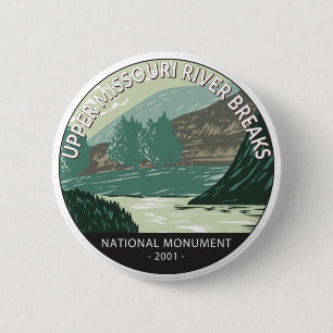 Badge Rond 5 Cm Monument national des Brise-rivière du Missouri s