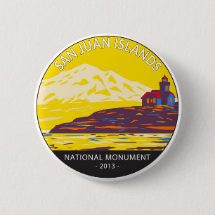 Badge Rond 5 Cm Monument national des îles San Juan Washington