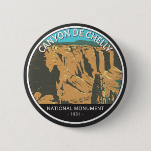 Badge Rond 5 Cm Monument National du Canyon De Chelly Cercle Vinta